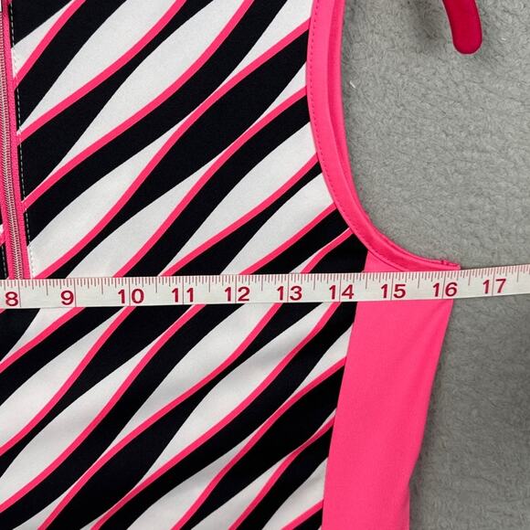 Tail Wmens Golf Shirt Bright Pink Black Abstract Pattern Sleeveless Size XS NWOT - Picture 3 of 8